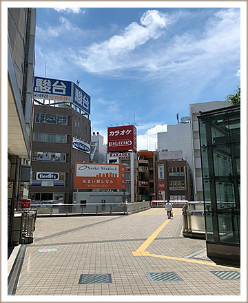 立川駅南口を出てください。